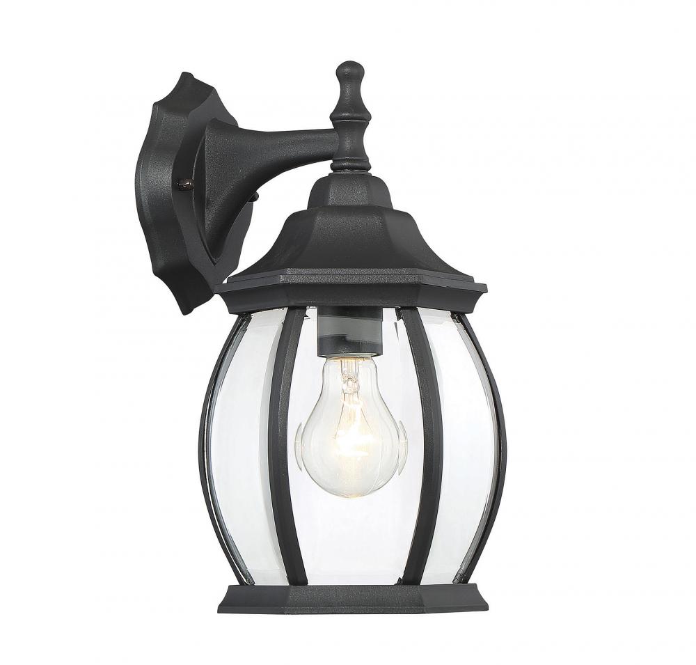 1-Light Outdoor Wall Lantern in Black