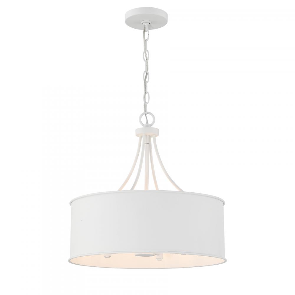 4-Light Pendant in Bisque White