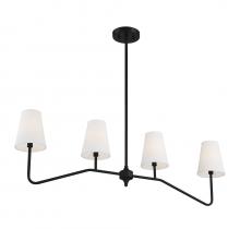 Savoy House Meridian M10078MBK - 4-Light Linear Chandelier in Matte Black