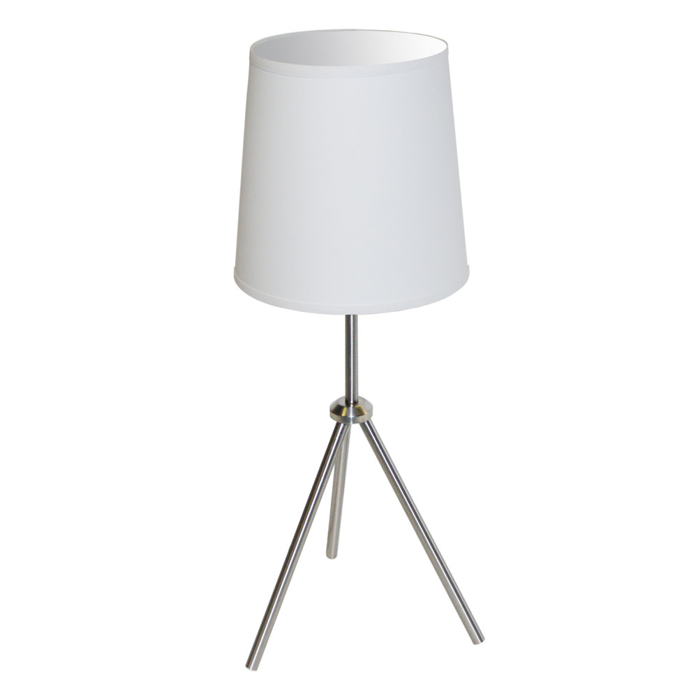 1 Light 3 Leg Drum Table Fixture w/White Shade