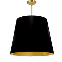 Dainolite ODR-L-698 - 1LT Oversized Drum Pendant Large, BK/GLD Shade