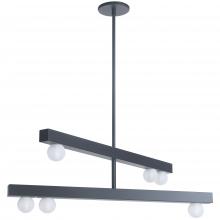 Dainolite RAL-306C-MB - 6 Light Matte Black Chandelier w/ Frosted Glass
