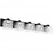 Dainolite VED-365W-MB-CLR - 5 Light Vanity in Matte Black w/ Clear Water Glass